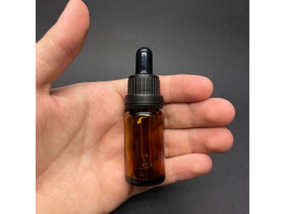 10ml - Amber Damlalıklı Cam Şişe - Kilitli Siyah Kapak - Siyah Lastik